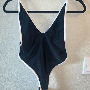 Black and white one piece swimsuit
